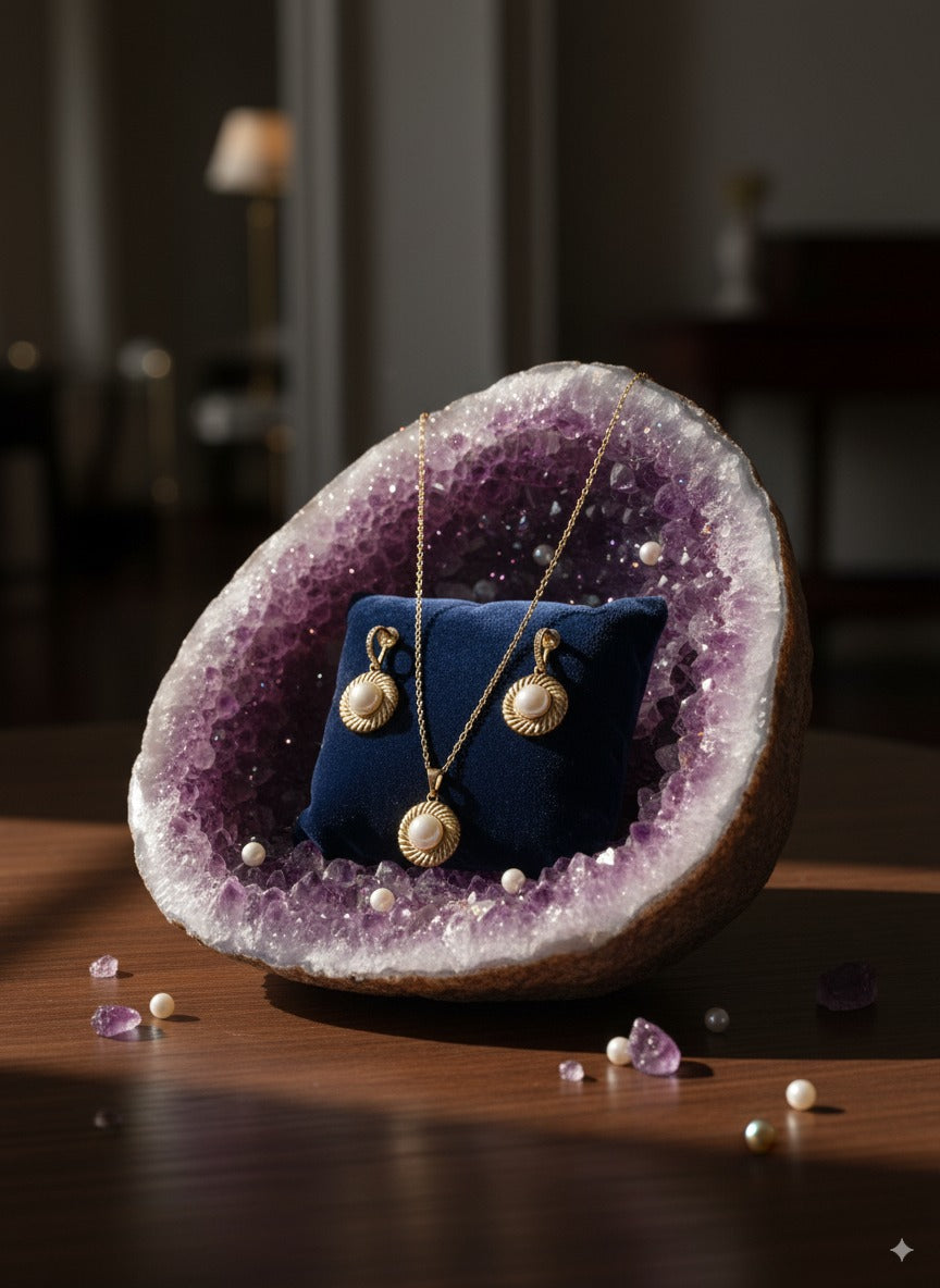 Parure Perle Dorée – طقم اللؤلؤ الذهبي   ✨